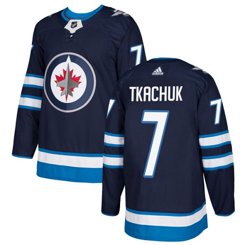 Adidas Men Winnipeg Jets 7 Keith Tkachuk Navy Blue Home Authentic Stitched NHL Jersey